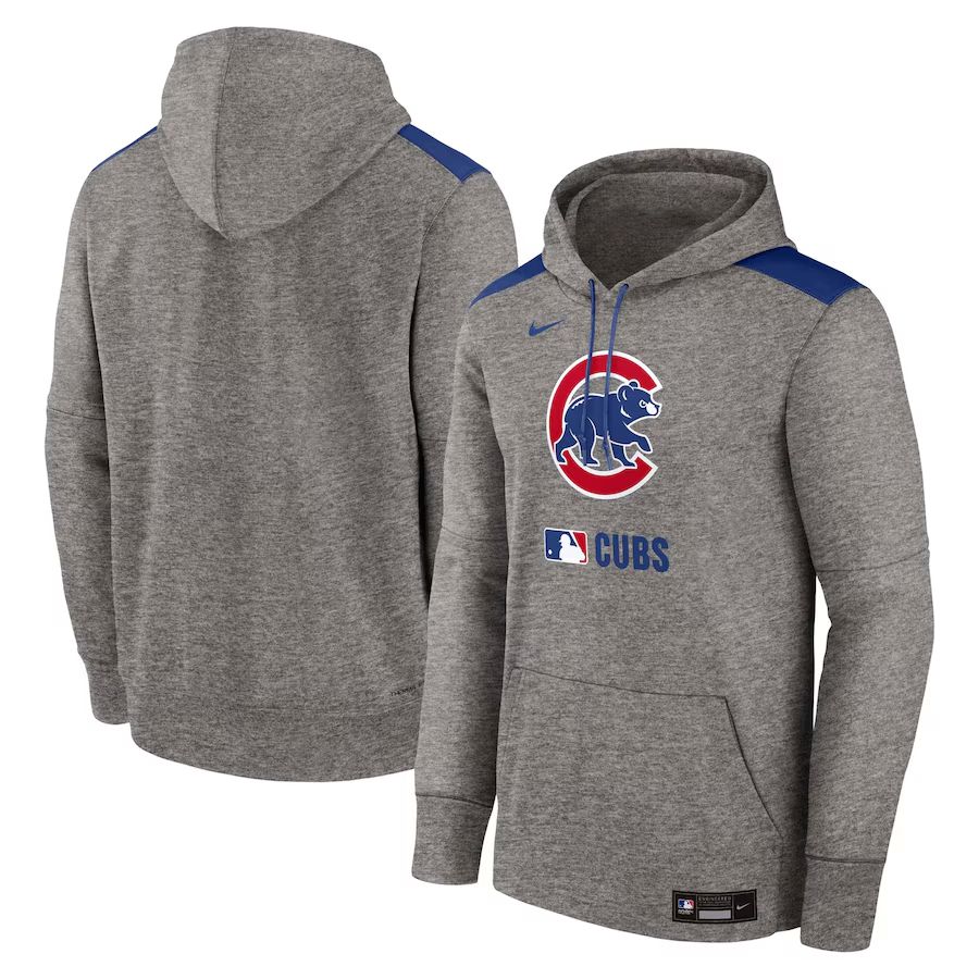 Men 2025 MLB Chicago Cubs Grey Nike hoodie style 1